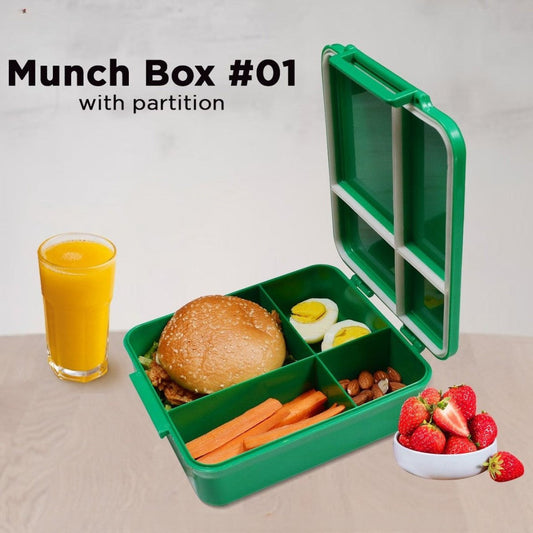Cartoon Printed Lunch Box with 4 Partition.